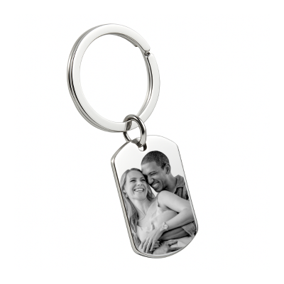 Personalised Dog Tag Photo Keyring – Front...