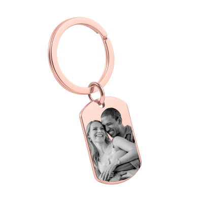 Personalised Dog Tag Photo Keyring – Front...